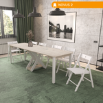 Стол трансформер NOVUS 2, цвет дуб крафт белый/ белый матовый