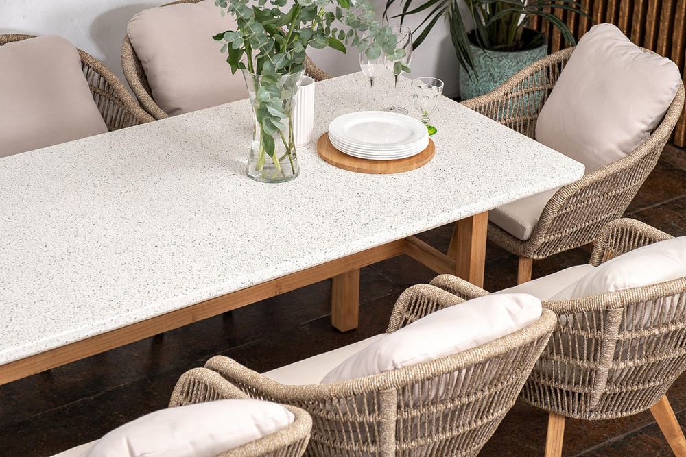 Стол обеденный из тика Joygarden ТАЛАРА 200 см, коричневый