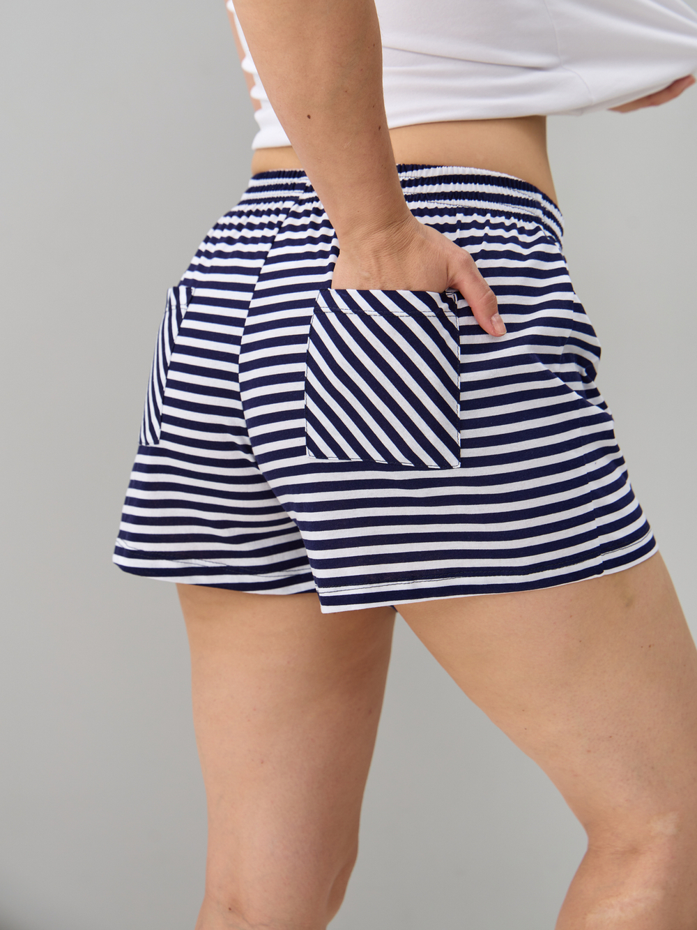 Шорты Н-141Х/синебелый-полоса