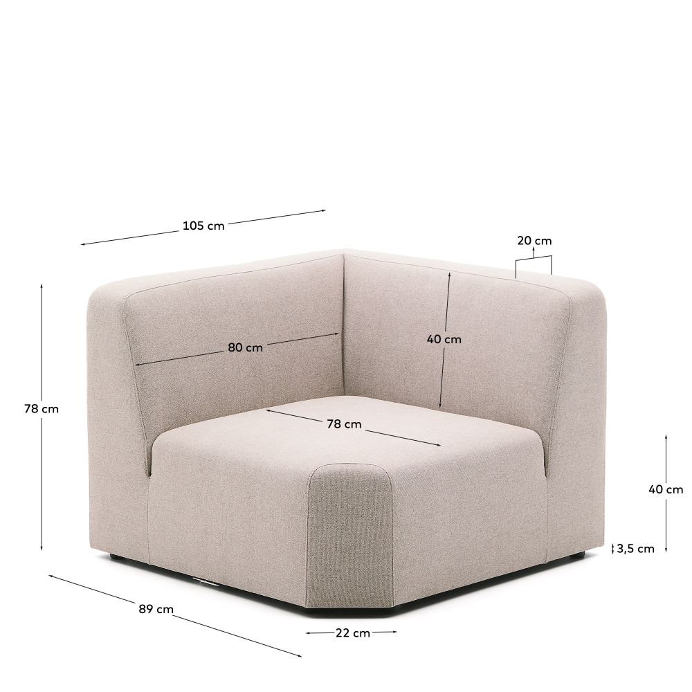 Угловой модульный диван Neom бежевого цвета 75 см