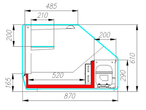 Тепловая витрина Carboma ARGO 2 AC87 SH 1,0-11