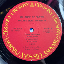 Винтажная виниловая пластинка LP ELO Electric Light Orchestra Balance Of Power (Japan 1986) (No Obi) Getting To The Point