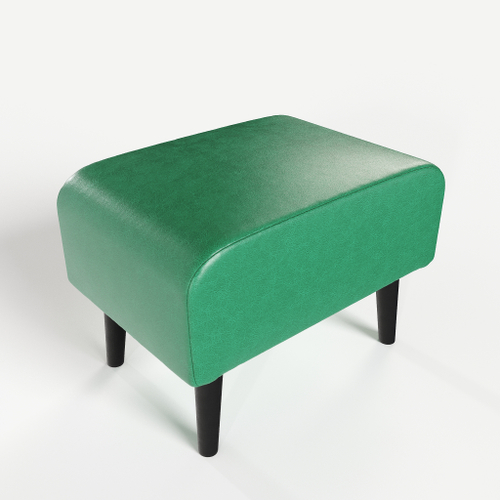 Пуф на высоких ножках Фантазёр из зелёной эко-кожи в офис, дом, салон красоты, прихожая, гостиная, на кухню, в кафе, в зону ожидания, в коридор, к туалетному столику. Банкетка, подставка.