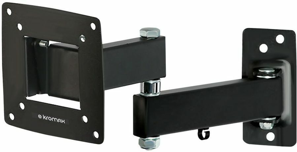 Кронштейн для телевизора Kromax OPTIMA-104 черный 10"-28" макс.25кг настенный поворотно-выдвижной и наклонный (28004)