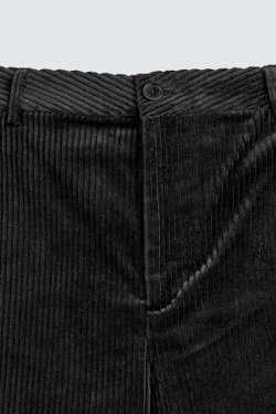 ZARA ВЕЛЬВЕТОВЫЕ БРЮКИ СВОБОДНОГО КРОЯ, ЧЕРНЫЙ