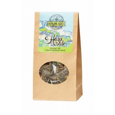Наш чай. Зелёный с мятой 100 гр, крафт, ТМ ТРАВЫ ГОРНОГО КРЫМА