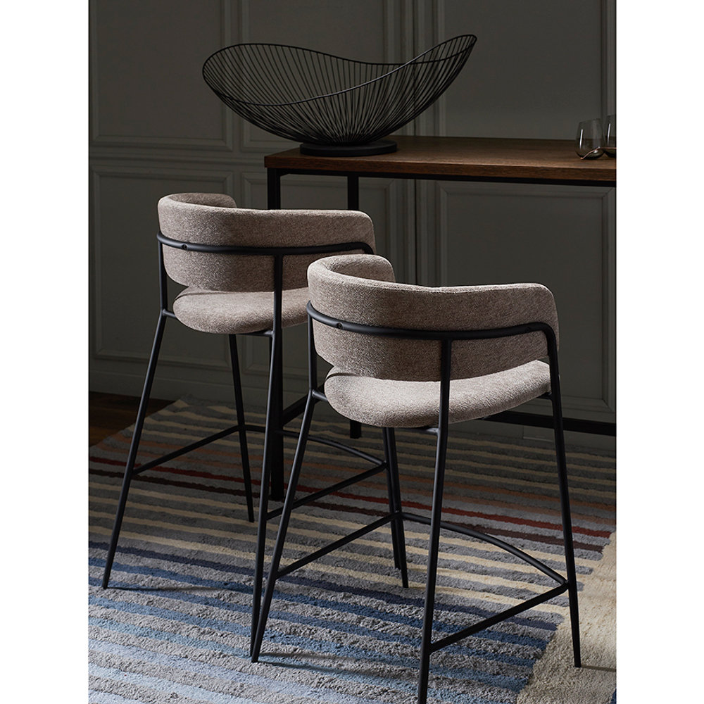 Стул полубарный Helning, мягкий шенилл, капучино