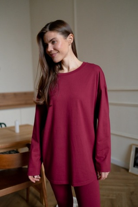 Лонгслив Basic, Винный