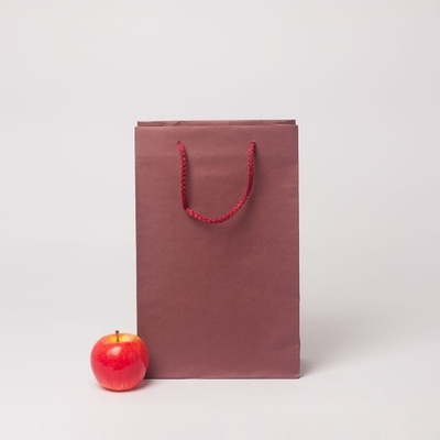 Пакет 23x36x10, бордо, плотный крафт