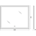 Зеркало BelBagno SPC-GRT-800-800-LED-TCH-WARM с подсветкой с подогревом с сенсорным выключателем