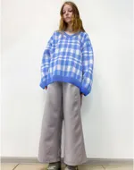 Свитер БИЧ Шашки Голубой