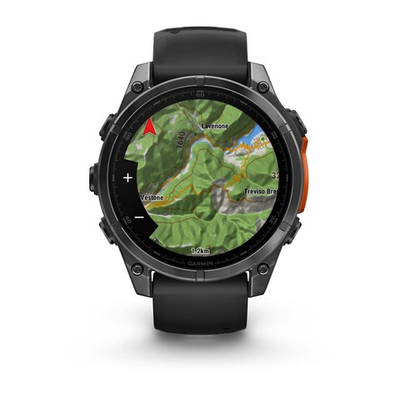Смарт-часы Garmin Fenix 8 - 47 мм, AMOLED, темно-серый корпус, черный силиконовый ремешок