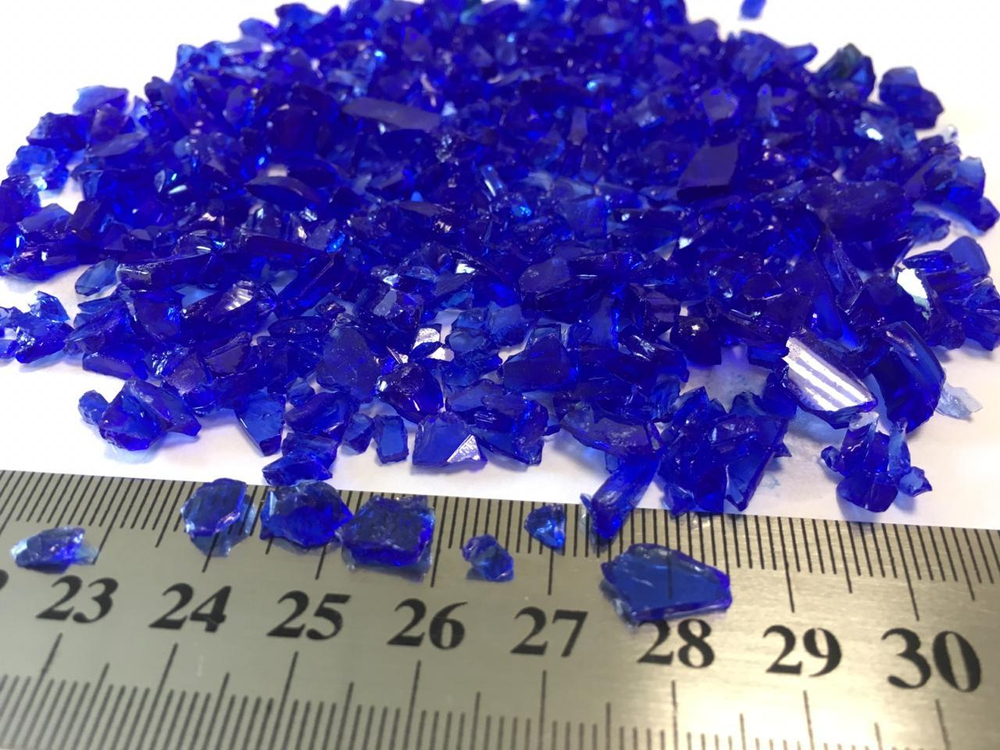 Стеклянная крошка цвет: синий