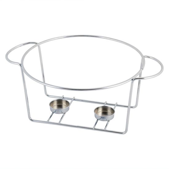 Мармит керамический 2,4 л. круглый Kamille КМ 6401 белый со стеклянной крышкой на хромированной подставке