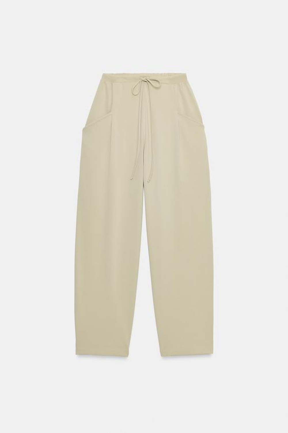 ZARA БРЮКИ С КАРМАНАМИ И ТЕКСТУРОЙ, СВЕТЛО-ЗЕЛЕНЫЙ