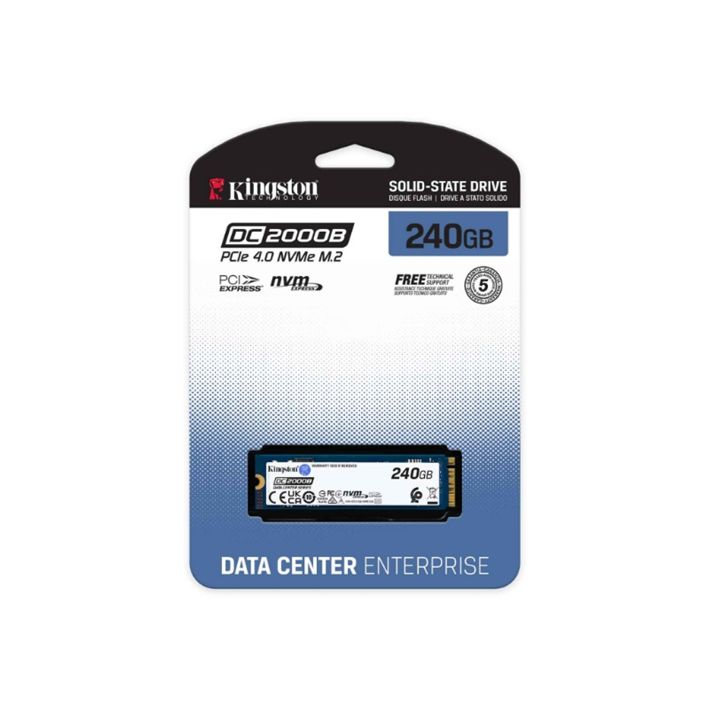 Твердотельный накопитель SSD 240GB Kingston Enterprise DC2000B M.2 2280 NVMe Gen4x4 (R4500/W400MB/s) 175,2TBW