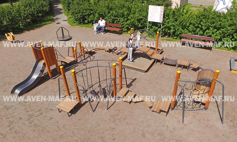Модульная полоса препятствий с песочницей