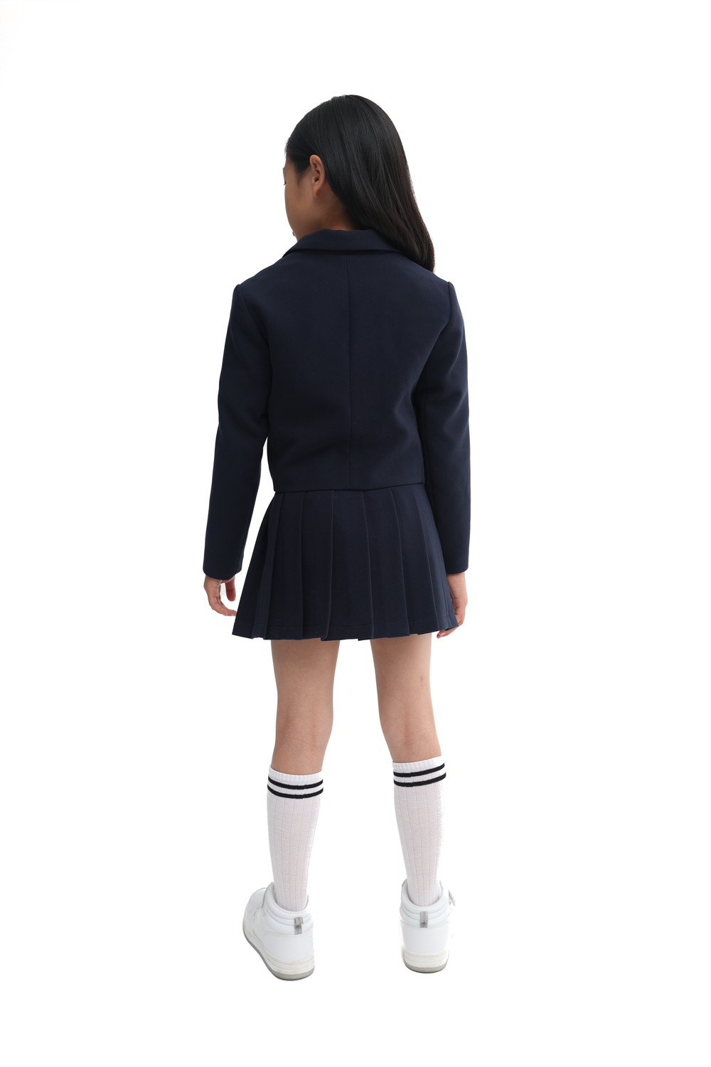 Укороченный двубортный жакет Dark blue