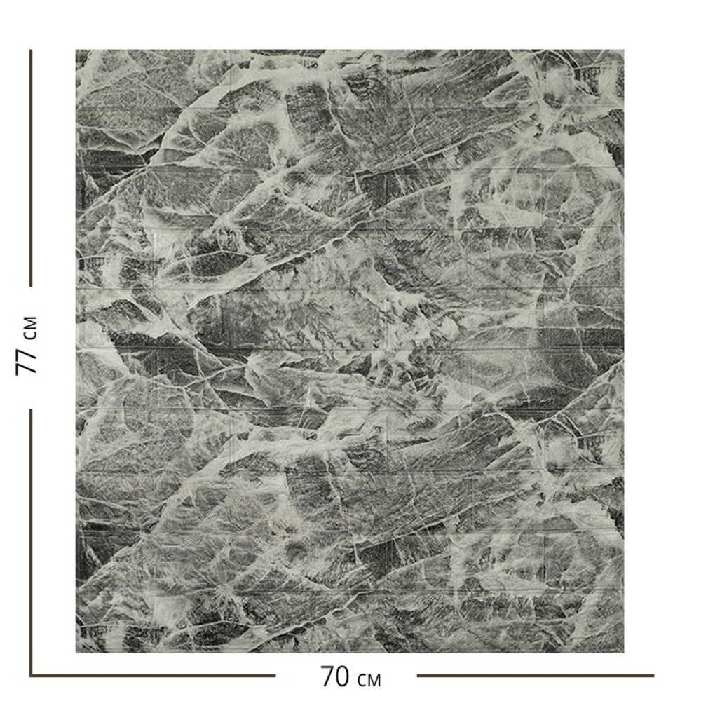 Самоклеящаяся мягкая панель ПВХ Кирпич титаниум 770х700х3 мм