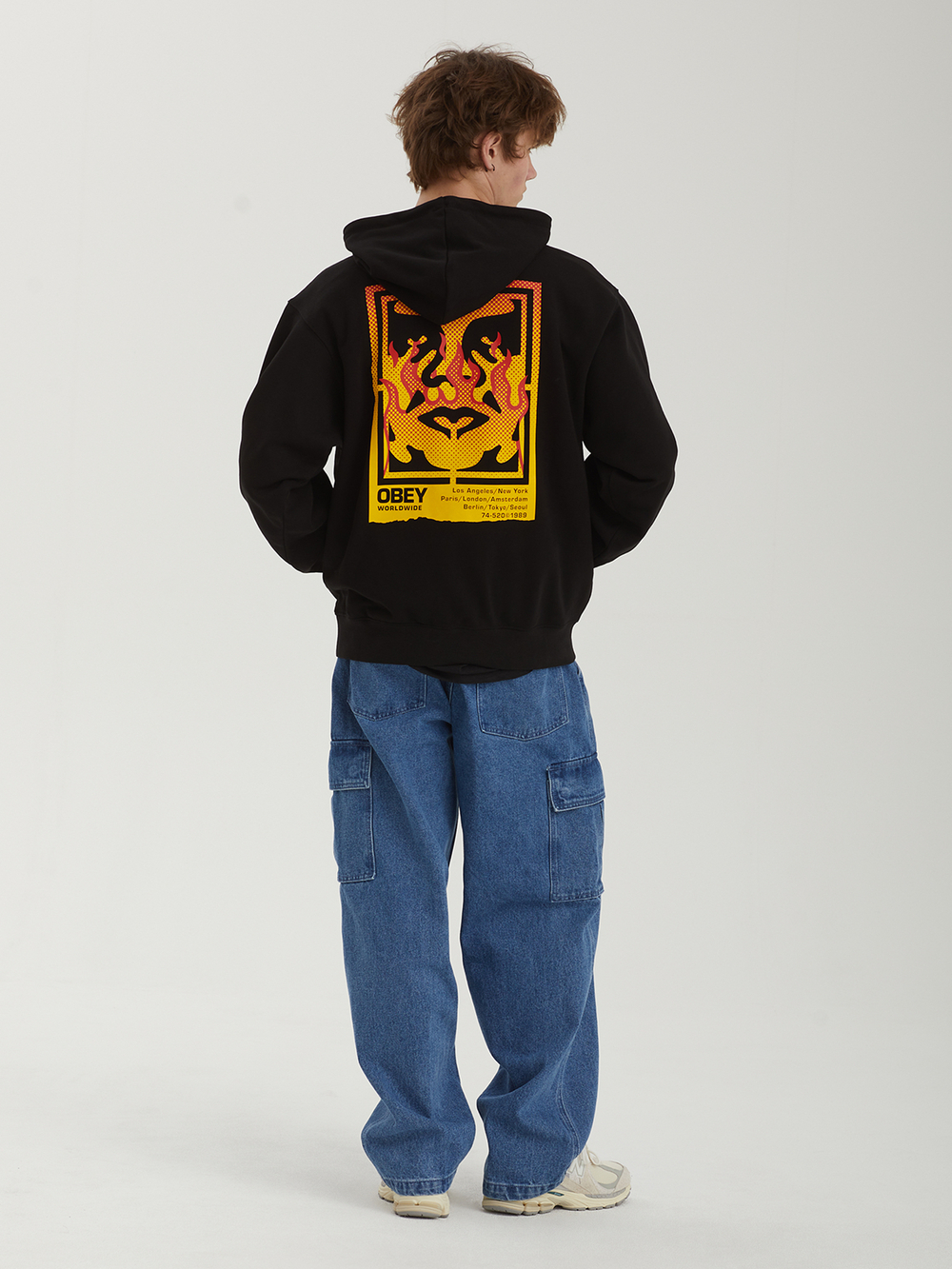 Мужская Толстовка Obey Icon Stencil Flame
