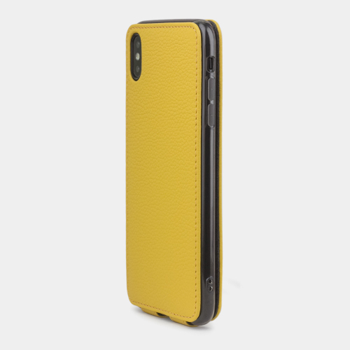 Чехол для iPhone XS Max из натуральной кожи теленка, желтого цвета
