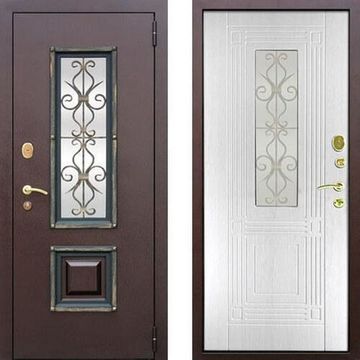 Дверь металлическая со стеклом Венеция