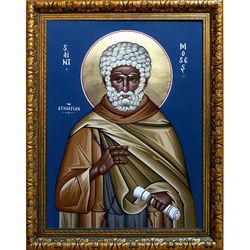 Моисей Мурин Эфиопский преподобный. Икона на холсте.