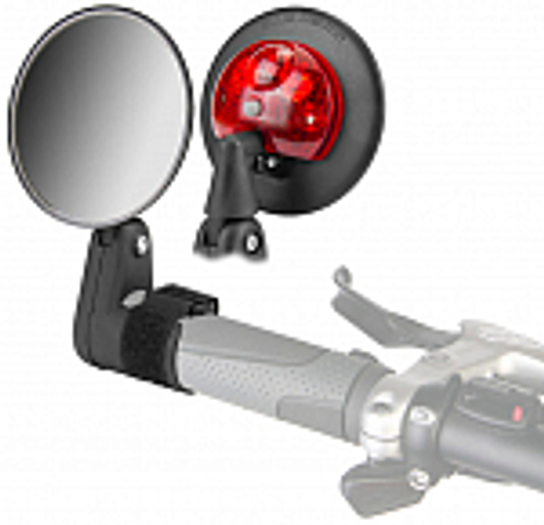 Зеркало заднего вида DX-2002VF пластиковое черное с габаритным огнём, на липучке