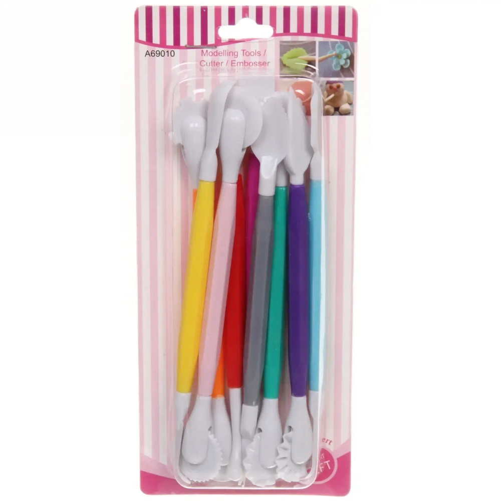 Инструменты для украшения тортов в наборе 9шт микс цветов