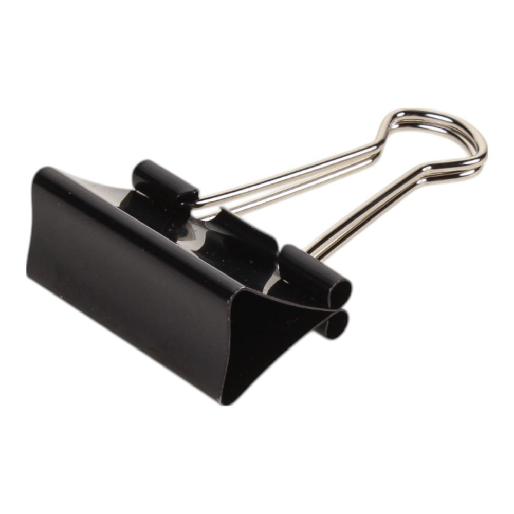 Зажимы для бумаг 32мм, 12 шт, черные, картонная коробка