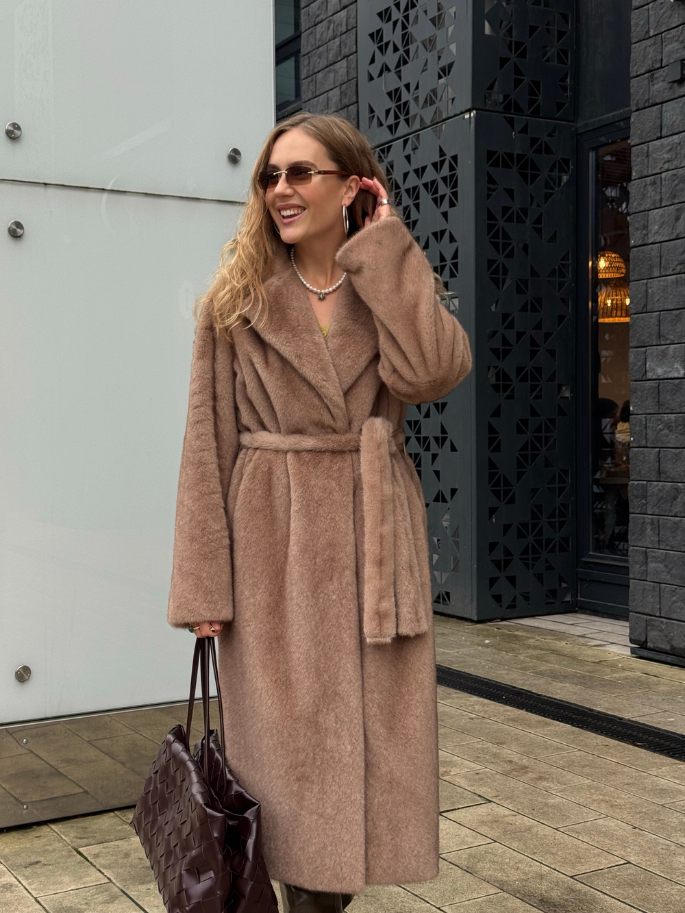 Шуба Lux макси капучино