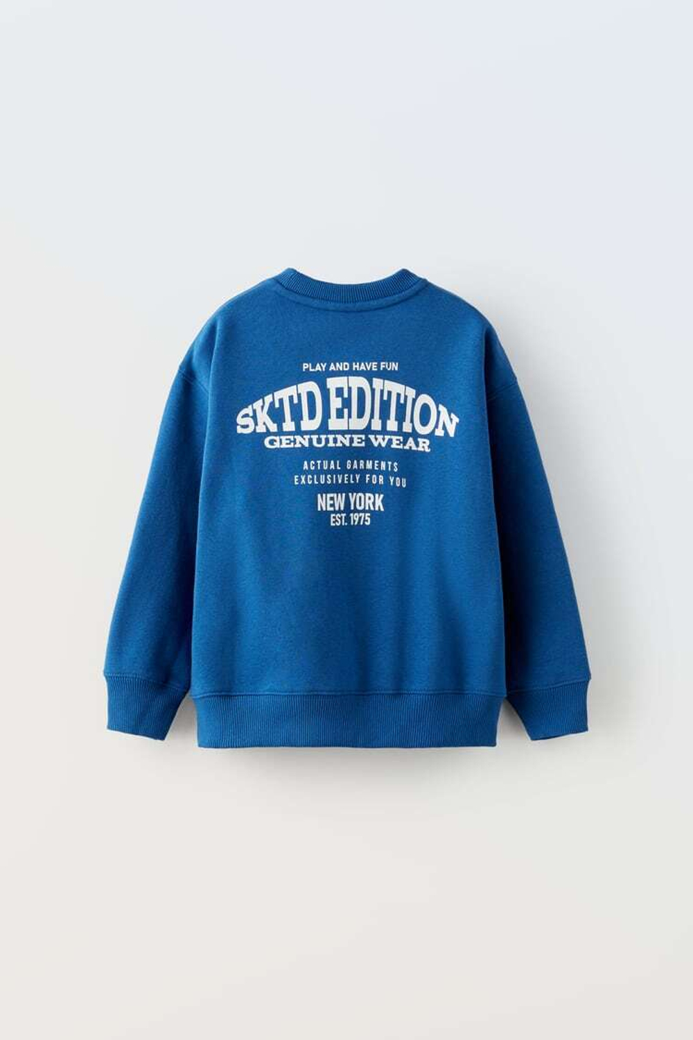 ZARA ТОЛСТОВКА С НАДПИСЬЮ, КОБАЛЬТОВЫЙ