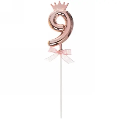Топпер Цифра Королевский вечер «9» 22 см, микс