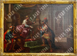 Школа старых мастеров. Царь Давид вручает письмо Урию. Испанская школа, XVIII в. Холст, масло.