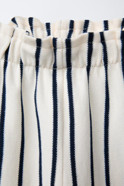 ZARA БРЮКИ-КЮЛОТЫ ИЗ ТКАНИ ПИКЕ В ПОЛОСКУ, МОРСКОЙ СИНИЙ