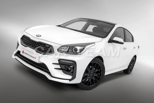 Бампер передний на Kia Rio IV "ЮролТюнинг" Kudos Romb окрашенный в цвет