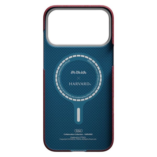 Чехол Pitaka Edge Case для iPhone 17 Pro Max, Гарвардский багровый | Harvard Crimson
