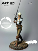 Ciri The Witcher Цири Ведьмак с мечом фигурка (окрашена)