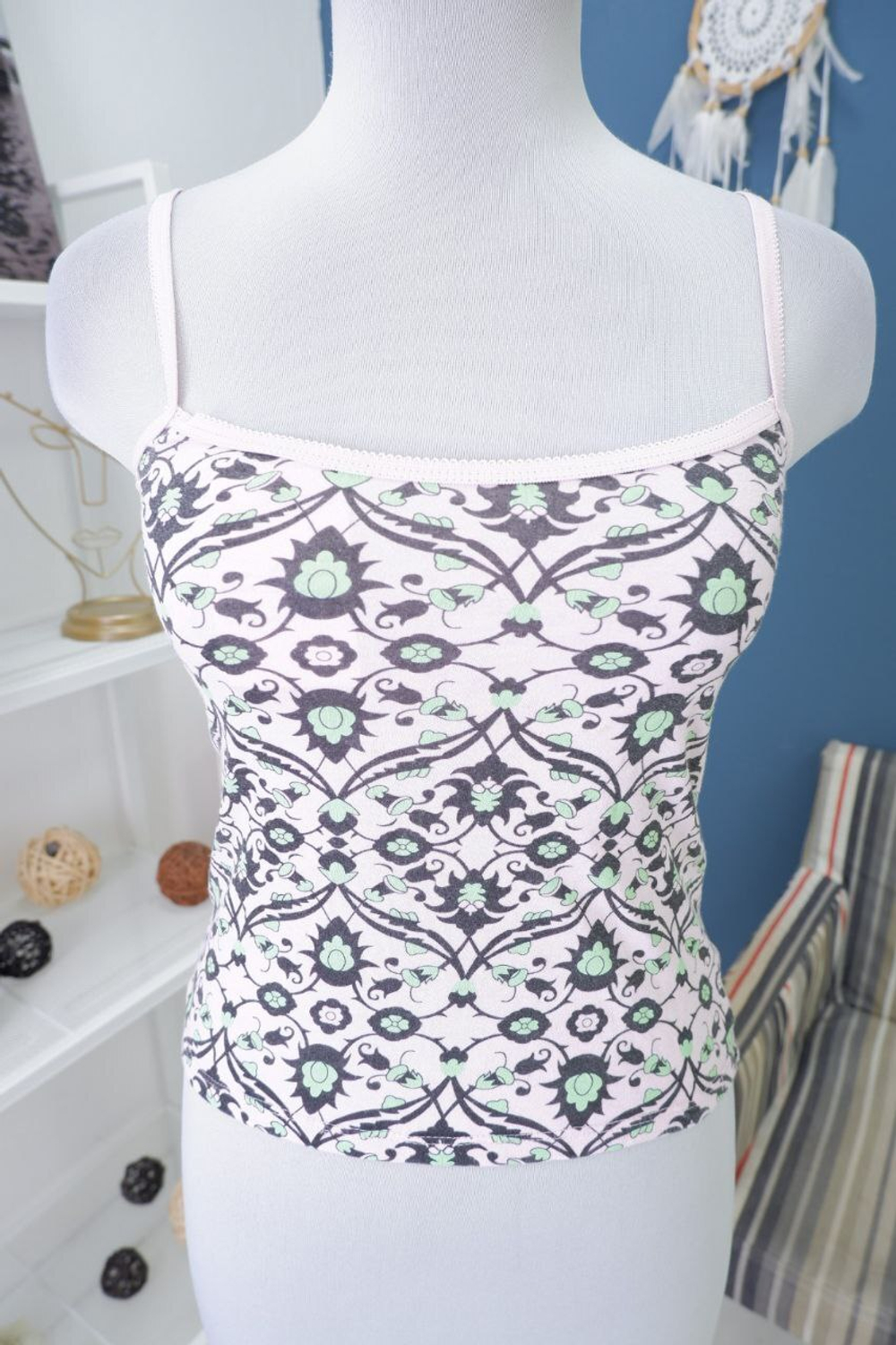 Топ трикотажный с принтом 40 размер