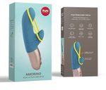 Бирюзовый мини-вибратор Amorino с силиконовой петлёй - 17,7 см. (Цвет: бирюзовый)