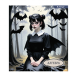 Тетрадь предметная "Алгебра" А5 48л., клетка, со справочным материалом, скрепка, мелованный картон(стандарт), блок офсет, Alingar "Mystical wednesday"