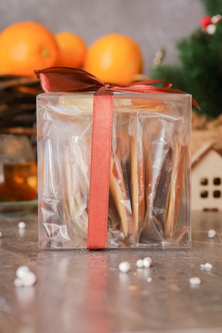 Пластиковый куб 10*10см, 9 апельсинов в шоколадной глазури