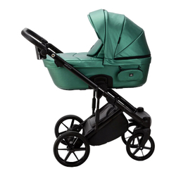 Детская коляска Adamex Lumi Air Deluxe 2 в 1 L-SM01 (ИЗУМРУД. ПЕРЛ 100% КОЖА)