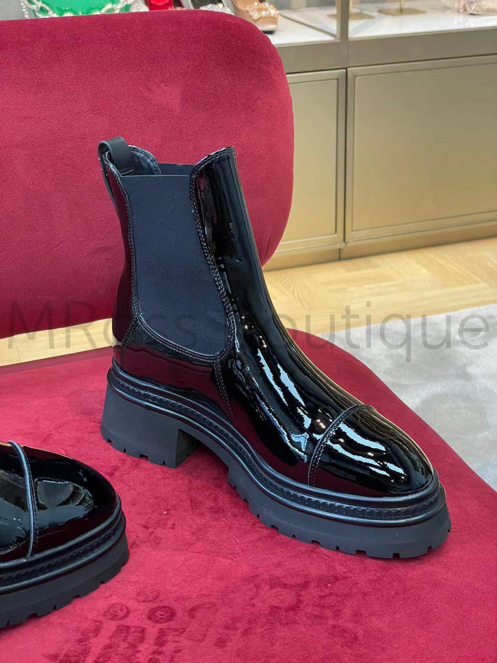 Ботинки лаковые челси Chanel (Шанель) премиум класса