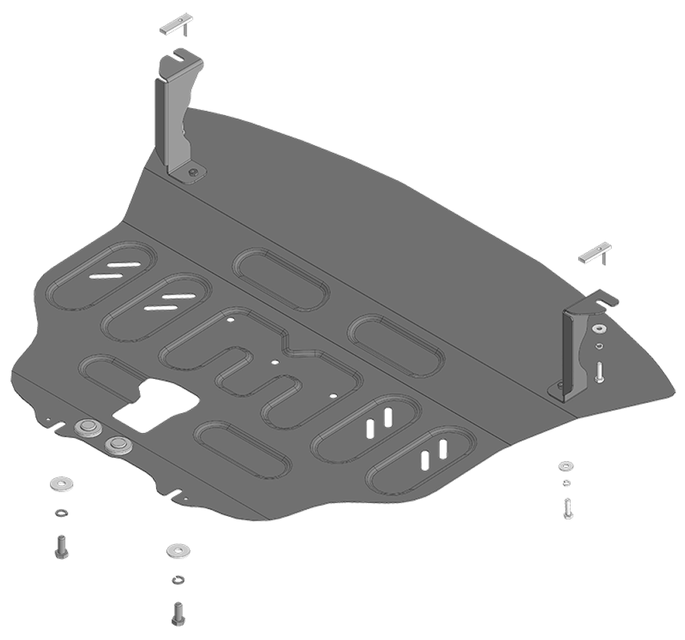 Усиленная защита картера двигателя и КПП (2 мм, сталь) для BAIC X35 2019- Motodor.78501