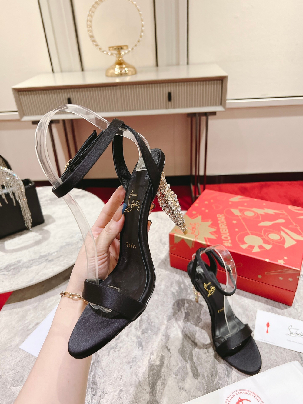 Christian Louboutin Lipstrass Queen 10 cm