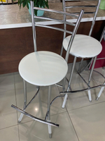 Стул Трио Барный каркас хром белый крокодил