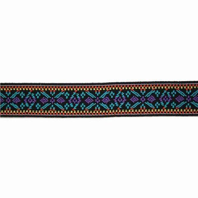 957455 Эластичная лента Color ‘Цветок’ 25мм лиловый/бирюзовый Prym