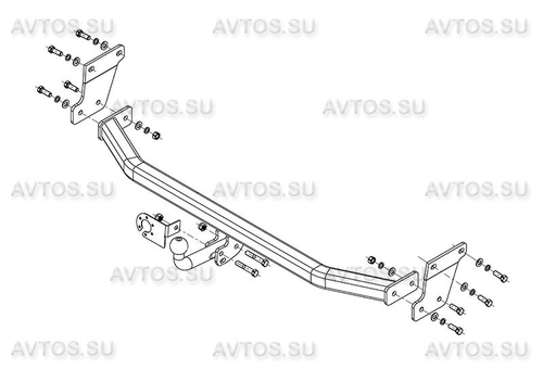 Фаркоп для Kia Rio хетчбек 2011-2017 Тип шара: A. Нагрузки: 1500/75 кг, KI 29