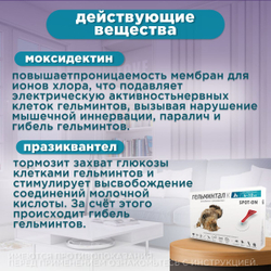 Капли на холку от блох, клещей и гельминтов для кошек 4-10 кг Гельминтал К SPOT-ON (Neoterica), 1пипетка Моксидектин/Празиквантел